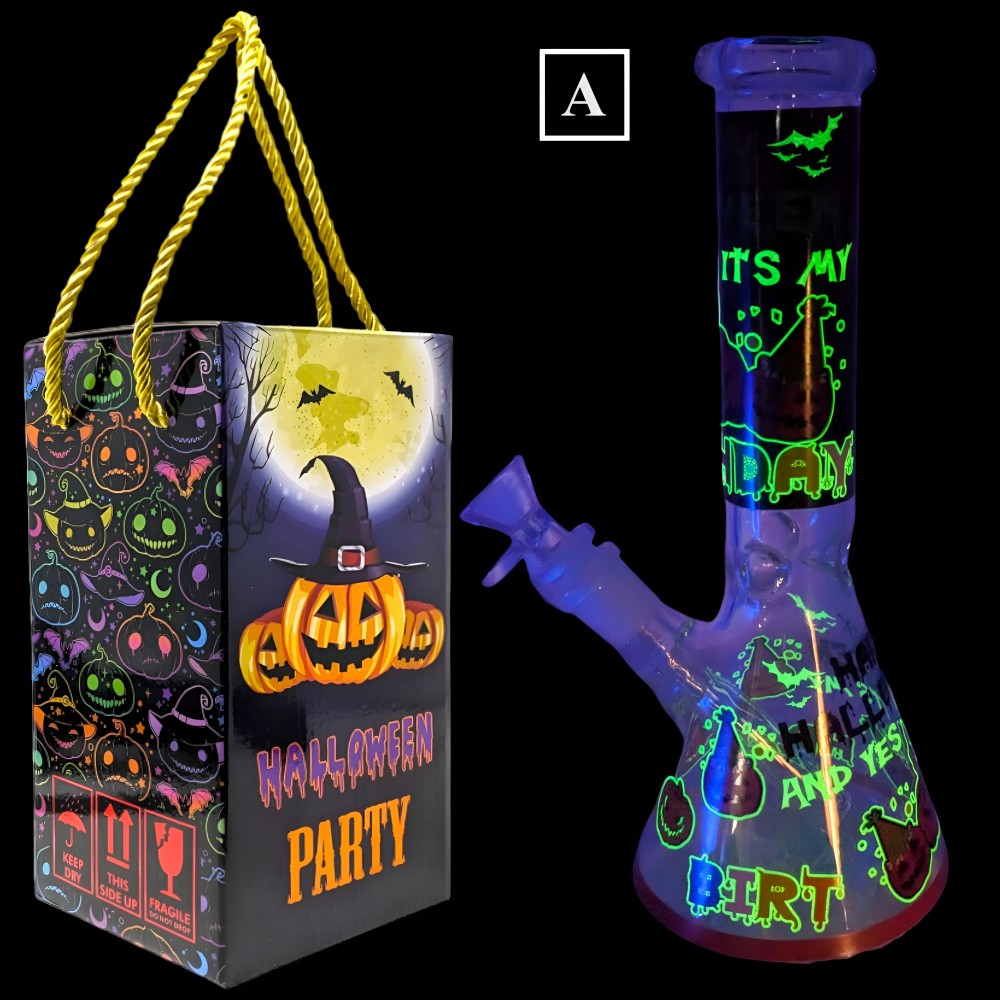 Trick Or Treat Yourself" 10" Halloween Beaker Water Pipe Model MB1434